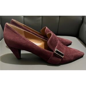 Aquatalia Maroon Suede Heels 11 M